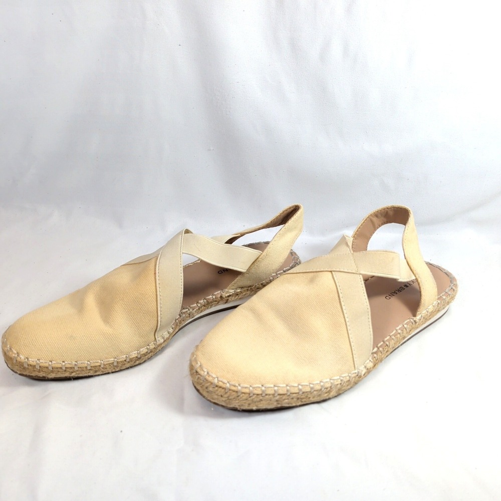 Lucky Brand Beige Flats; Espadrille Slingback Sandals